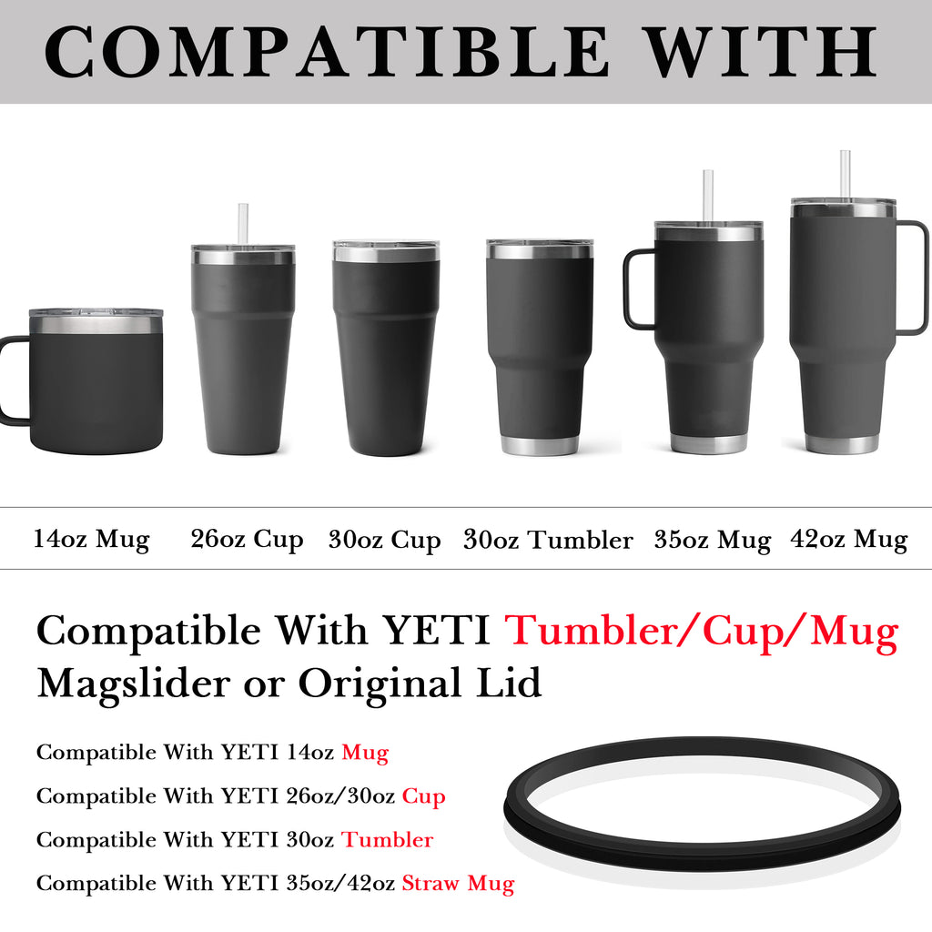 Linkidea 8 Pack Water Bottle Gasket Replacement Compatible with YETI Tumbler 30oz, Cup 26oz/30oz, Silicone O Ring Leak Proof Rubber Seal with Tweezer