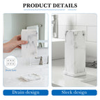 Linkidea Countertop Manual Toothbrush Holder with Lid, 3 Slots Brush and Toothpaste Stand for Bathroom, Dustproof Resin Organizer Compatible with Oral-B, Colgate, Reach Toothbrush (White)
