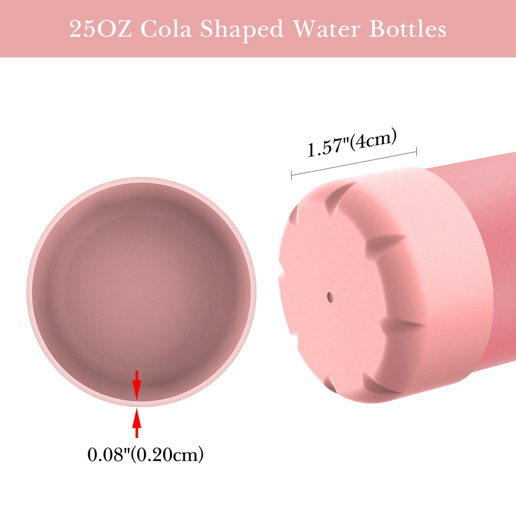 Linkidea 2 Pack Water Bottle Boot Compatible with 25oz S'well ORIGINAL, BJPKPK, Konokyo 25oz Cola Shaped Bottles, Silicone Bottle Boot Bottom Sleeve Protector, Bottle Bumper (Light Pink)