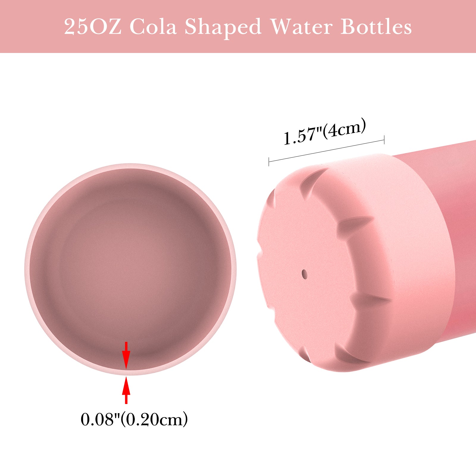 Linkidea 2 Pack Water Bottle Boot Compatible with 25oz S'well ORIGINAL, BJPKPK, Konokyo 25oz Cola Shaped Bottles, Silicone Bottle Boot Bottom Sleeve Protector, Bottle Bumper (Light Pink)