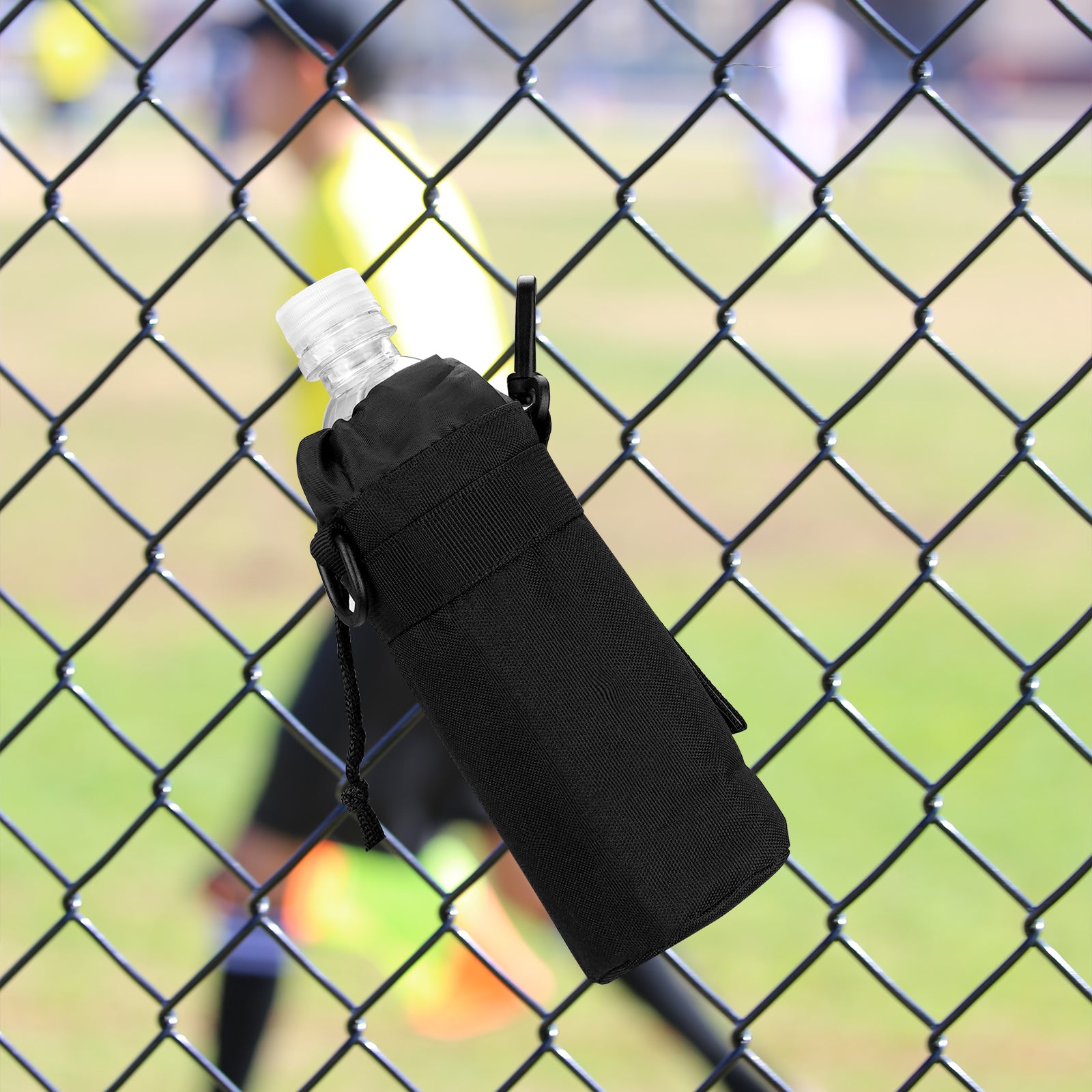 Linkidea Disposable Water Bottle Fence Sleeve Compatible with Smartwater 16.9/20 Fl Oz, Evian, Propel, LIFEWTR, Nylon Plastic Bottled Water Cover Holder for Outdoor Sports, Black