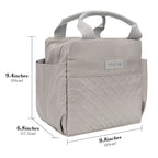 Linkidea Lunch Bag for Women, Large Leak Proof Lunch Tote Cooler, Lunch Tote Bag with Bottle Holder and Side Pockets, Compatible with NatraProw, LOVINA, Caperci (Grey)