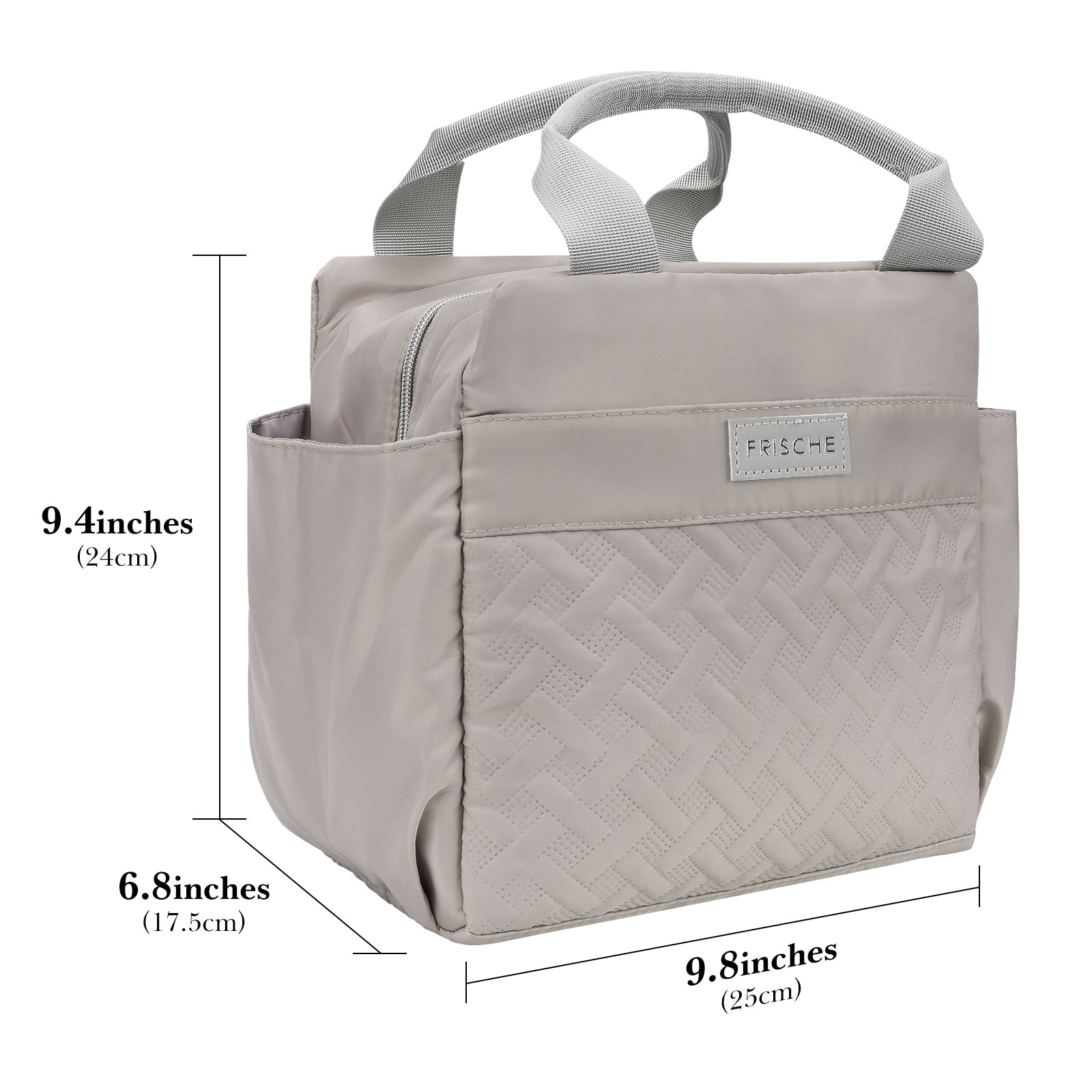 Linkidea Lunch Bag for Women, Large Leak Proof Lunch Tote Cooler, Lunch Tote Bag with Bottle Holder and Side Pockets, Compatible with NatraProw, LOVINA, Caperci (Grey)