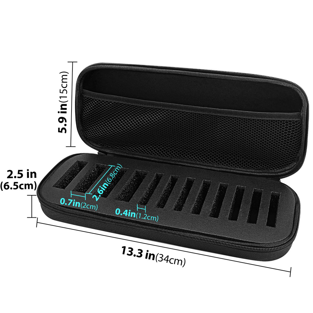 Linkidea 8-Blade Clipper Blade Case, Portable Barber Blade Organizer & Holder, Hard Shell Protective Storage Box Compatible with Wahl, Andis, Oster Professional Clipper Blades (Black)