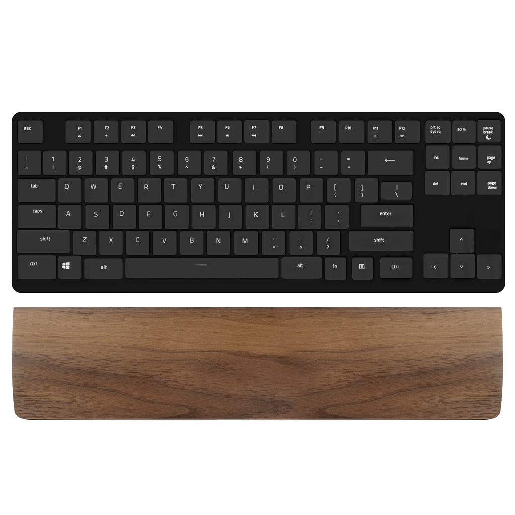Linkidea Solid Wood Tenkeyless Keyboard Wrist Rest, 80% Keyboard Rest Pad for Office, Computer, Laptop, Mac, Comfortable, Lightweight for Easy Typing (Brown Walnut)