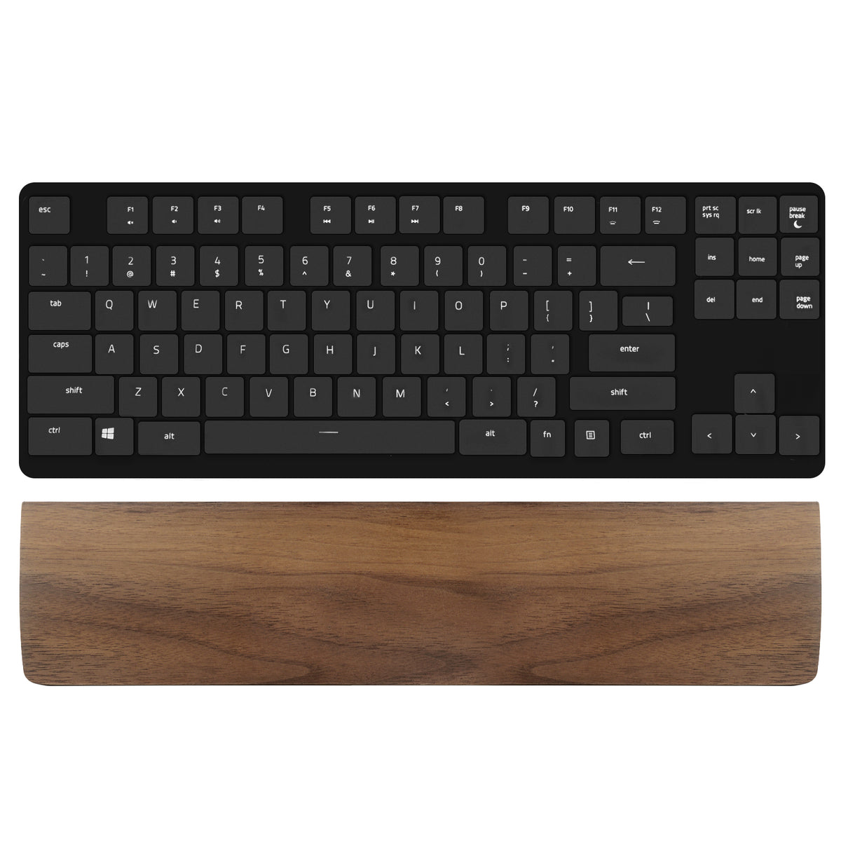 Linkidea Solid Wood Tenkeyless Keyboard Wrist Rest, 80% Keyboard Rest Pad for Office, Computer, Laptop, Mac, Comfortable, Lightweight for Easy Typing (Brown Walnut)