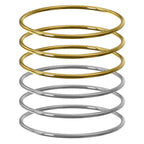 Plus Size Bangle Bracelets Set for Women, Set of 6 Stainless Steel Extra Large Round Gold & Silver Bangles Fashion Accessories, 9.2 Inches (XL)