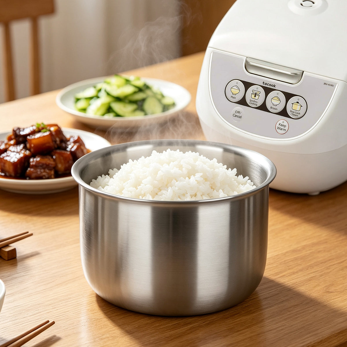 Linkidea 316 Stainless Steel Replacement Inner Pot Compatible with Tiger JBV-A18U, JBV-S18U, JAX-T18U-K 10 Cup Rice Cooker, No Coating, Dishwasher Safe