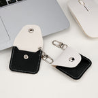 Linkidea 2 Pack Vegan Leather Portable Storage Case, Anti-Lost Gadget Organizer Pouch, Accessory Holder Compatible with Replacement Heads or Small Items (Black)