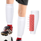 Linkidea Honeycomb Soccer Shin Guard for Adult, Lightweight Football Shin Pad Sleeve, Breathable and Easy to Put On Soccer Protective Leg Pads (1 Pair / White, L)