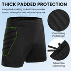 Linkidea Youth Soccer Goalie Shorts with Hip Padding, Moisture-Wicking Goalkeeper Shorts for Kids Boys Girls (Ages 7-8)