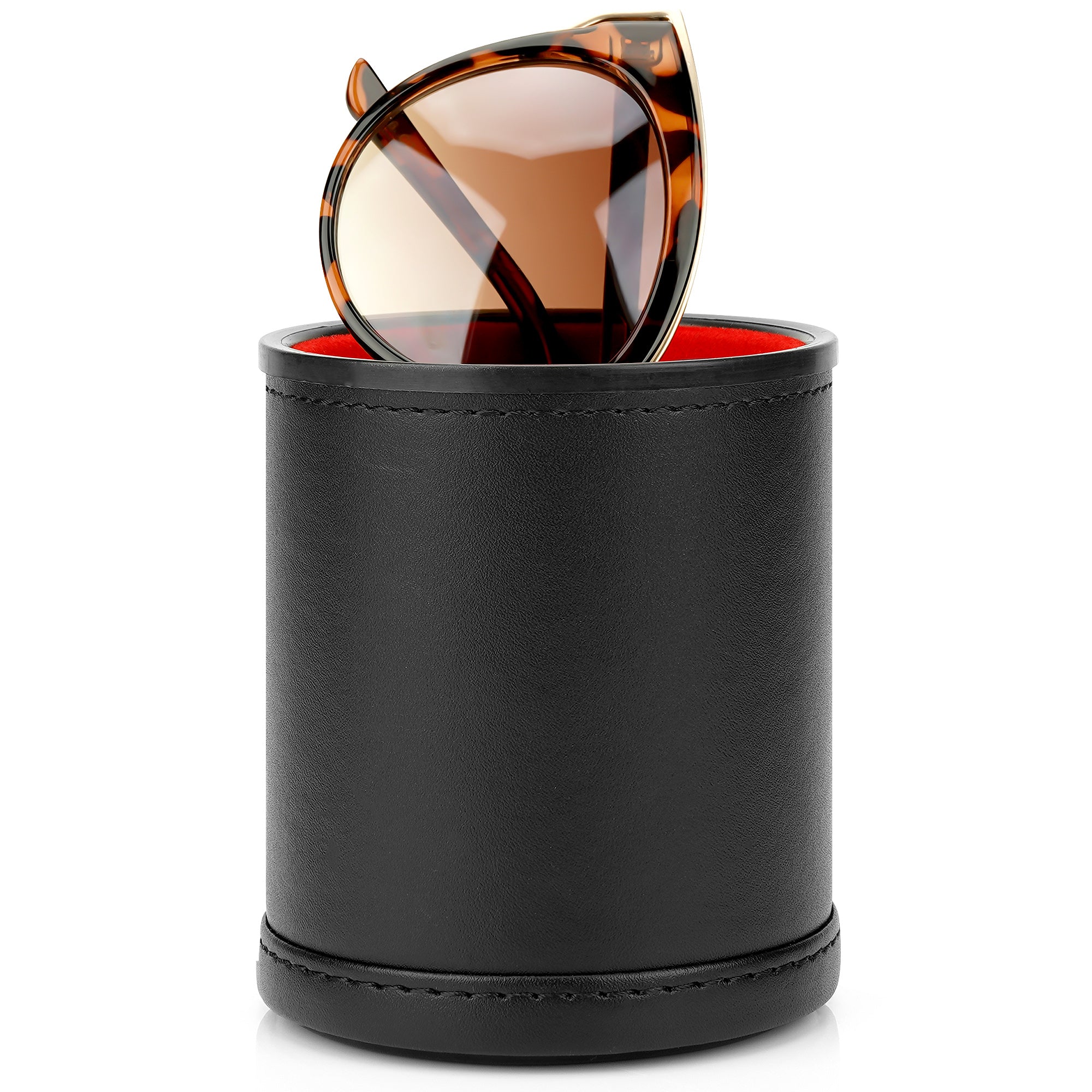 Extra Large Sunglasses Desk Holder Stand, Vegan Leather Eyeglasses Display Storage with Flock Lining, Sunwear Organizer Compatible with Rayban RB220/RB2195/RB3447/RB3809