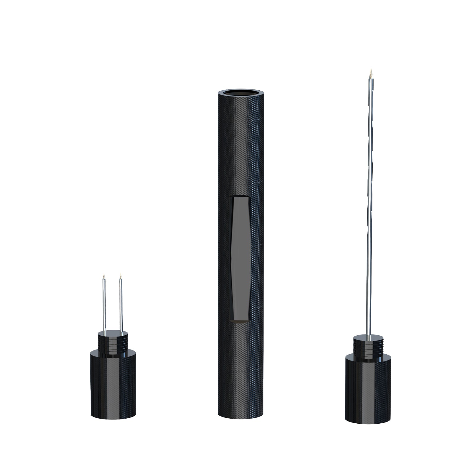 Linkidea 2-in-1 Aluminum Cigar Punch Cutter & Draw Enhancer Tool, Twin Sharp Needle Pins to Clear Clogged Cigars & Restore Airflow (Black)