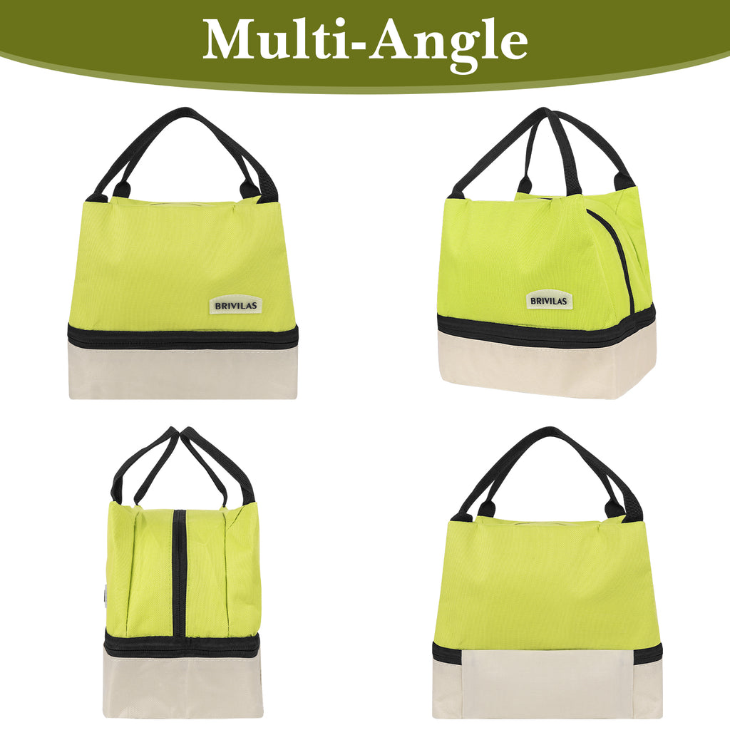 Linkidea Encrypted Oxford Cloth Lunch Bag, Large Capacity Reusable Insulated Lunch Bag for Picnic or Travel, Compatible with B.Box, Sunhanny, Pedeco, QQKO, Xgxn Lunch Box (Green)