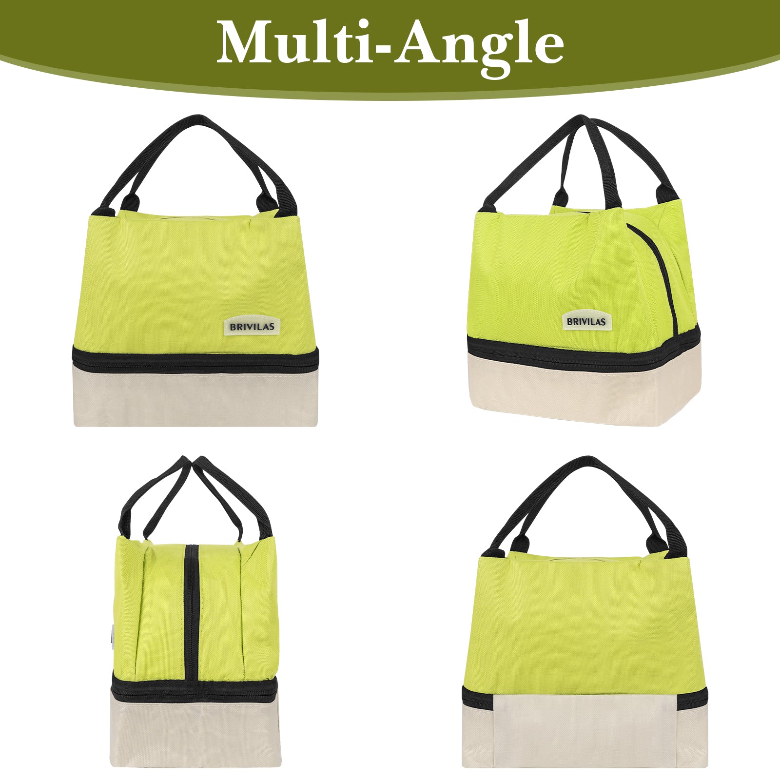 Linkidea Encrypted Oxford Cloth Lunch Bag, Large Capacity Reusable Insulated Lunch Bag for Picnic or Travel, Compatible with B.Box, Sunhanny, Pedeco, QQKO, Xgxn Lunch Box (Green)