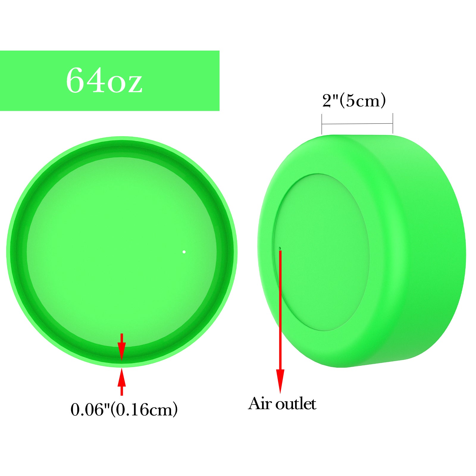 Linkidea Water Bottle Boot Compatible with YETI Rambler Bottle 64oz, Silicone Water Bottle Bottom Sleeve Cover Protector, Waterbottle Bumper (Green)