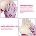 Linkidea Youth Soccer Gloves, Size 6 Goalkeeper Gloves with Anti-Slip Latex Palms Fits Kids Youth, Durable Finger Saves Goalie Gloves for Game or Training (Pink)