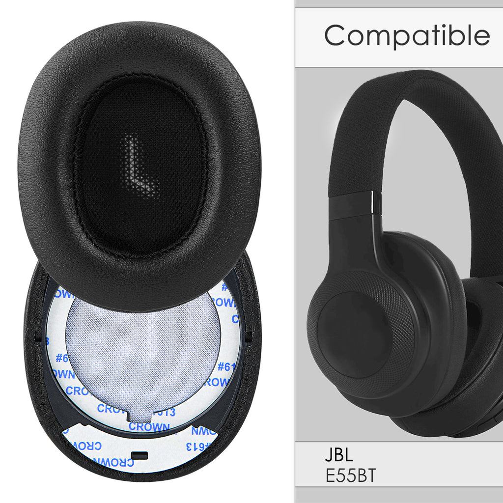 Linkidea Replacement Ear Pads for JBL E55BT Headphones Ear Cushions ( Protein Leather / Black )