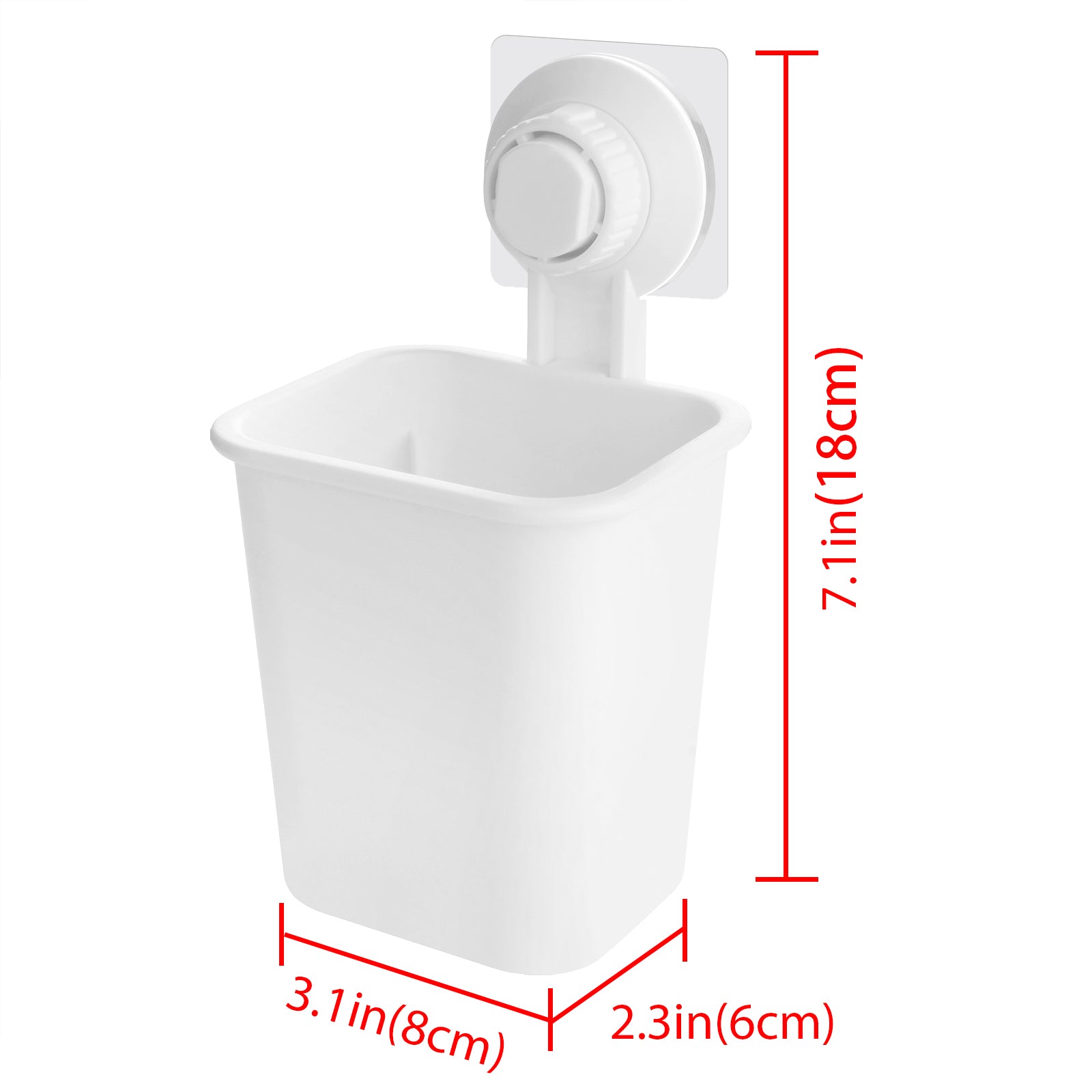 Linkidea Suction Cup Toothbrush Holder with Adhesive Paster, Wall Mounted Electric Toothbrush Holder for Bathroom, Toothpaste and Razors Stand Shower Organizer for RV (White)