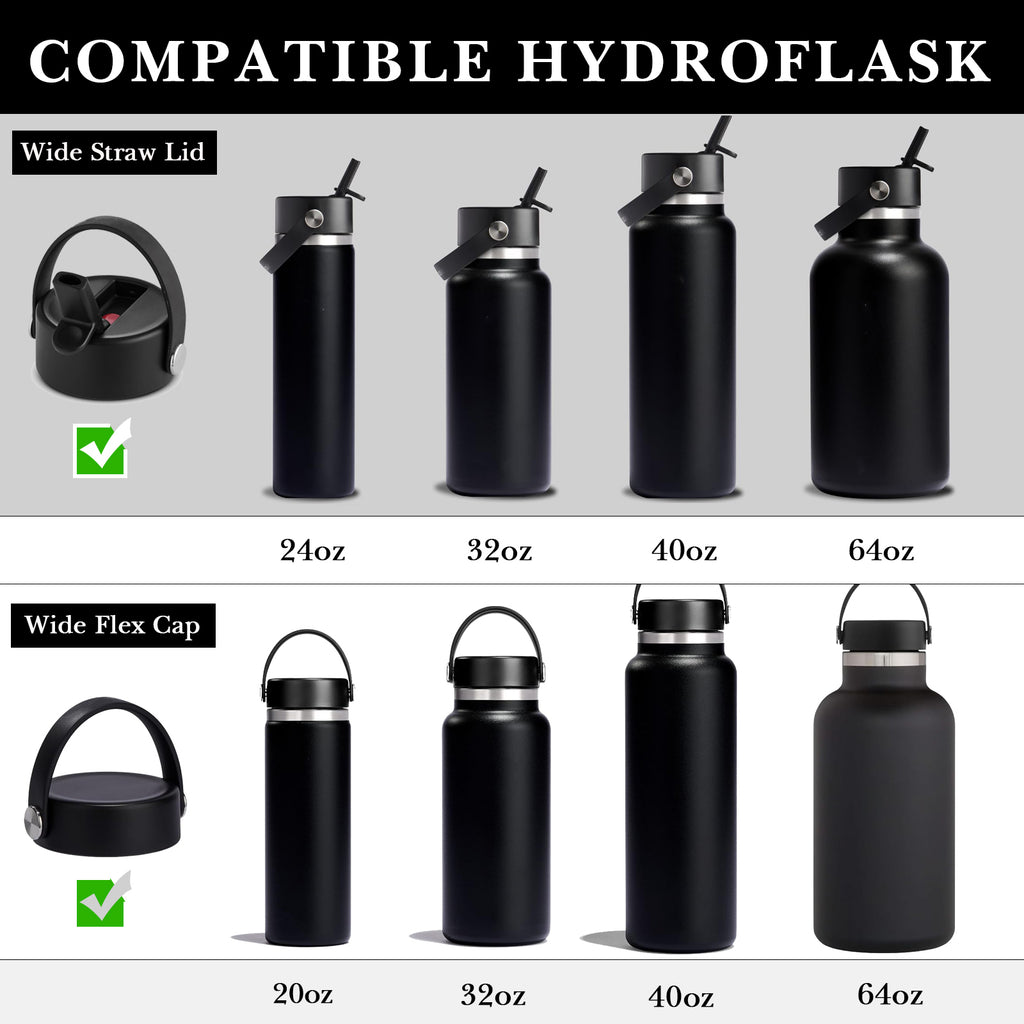 Linkidea 6 Pack Water Bottle Gasket Replacement Compatible with Hydroflask Wide Mouth Bottle Series 20/24/32/40oz, Silicone O Ring Leak Proof Rubber Seal with Tweezer for Bottle Lid, Clear