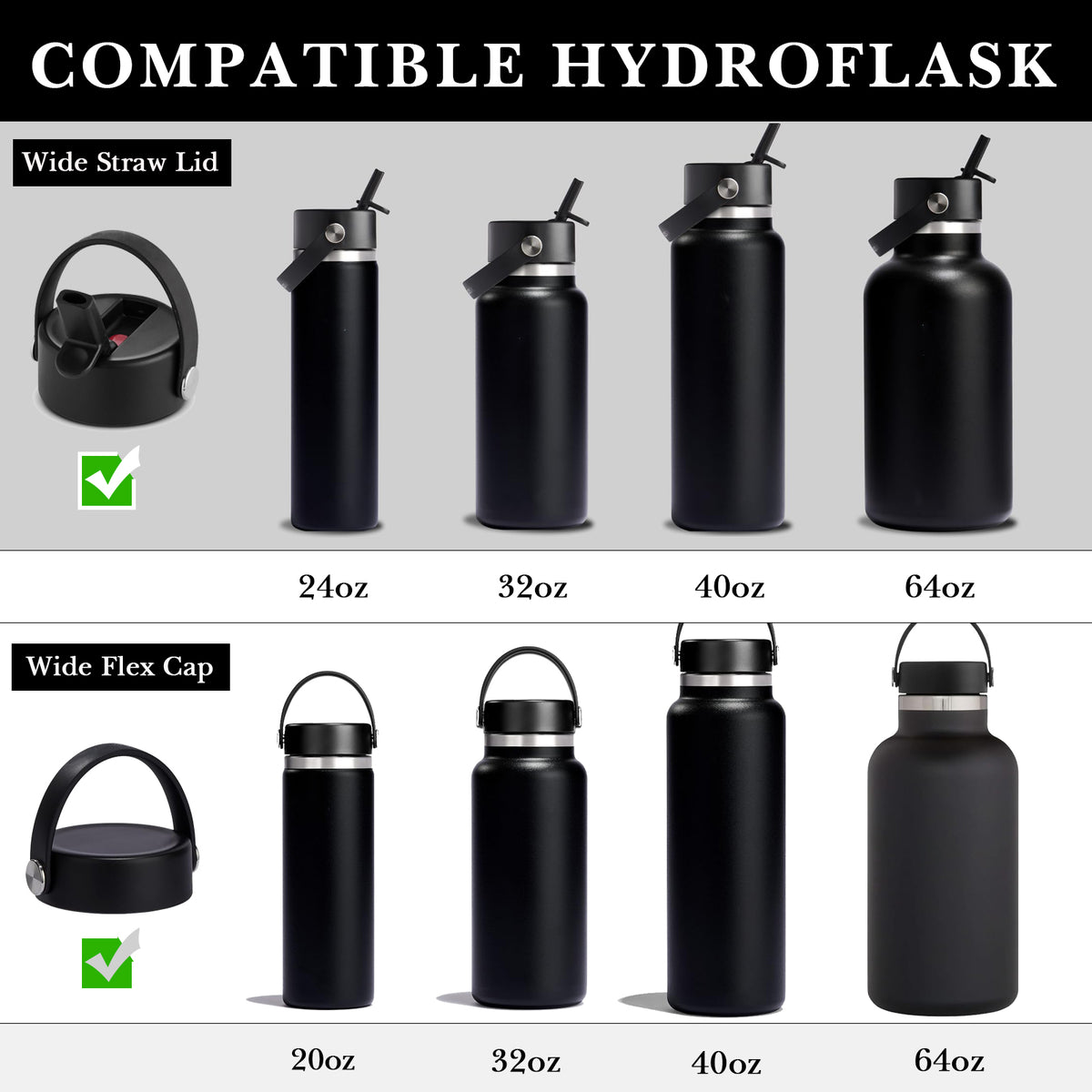 Linkidea 6 Pack Water Bottle Gasket Replacement Compatible with Hydroflask Wide Mouth Bottle Series 20/24/32/40oz, Silicone O Ring Leak Proof Rubber Seal with Tweezer for Bottle Lid, Clear