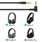 Linkidea Audio Cable for Beats Solo 4/3/2, Studio Pro/3/2, V-MODA Crossfade M-100, Crossfade LP2/M-80 Headphones, 3.5mm TRS to TRS Replacement Aux Cord (4.9ft/1.5m)