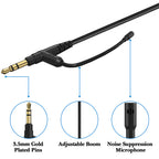 Linkidea Audio Cable with Mic for V-Moda M-200, M-100, Crossfade 2, LP, LP2, M-80, V-80 Headphones, 3.5mm TRRS to TRS Replacement Aux Cord (6.5 ft / 2 m)