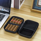 Linkidea Men's Cigar Travel Case, Waterproof, Pressure-Proof Cigar Box, Portable Cigar Accessories Organizer, Outdoor Humidor for Travel (Black)