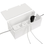 Linkidea Bathroom Electric Toothbrush and Razor Cable Organizer Box, Vanity Hide Cord Organizer with Charger and Power Strip Storage Box, Keep Countertop and Outlet Clutter Free and Clean (White)