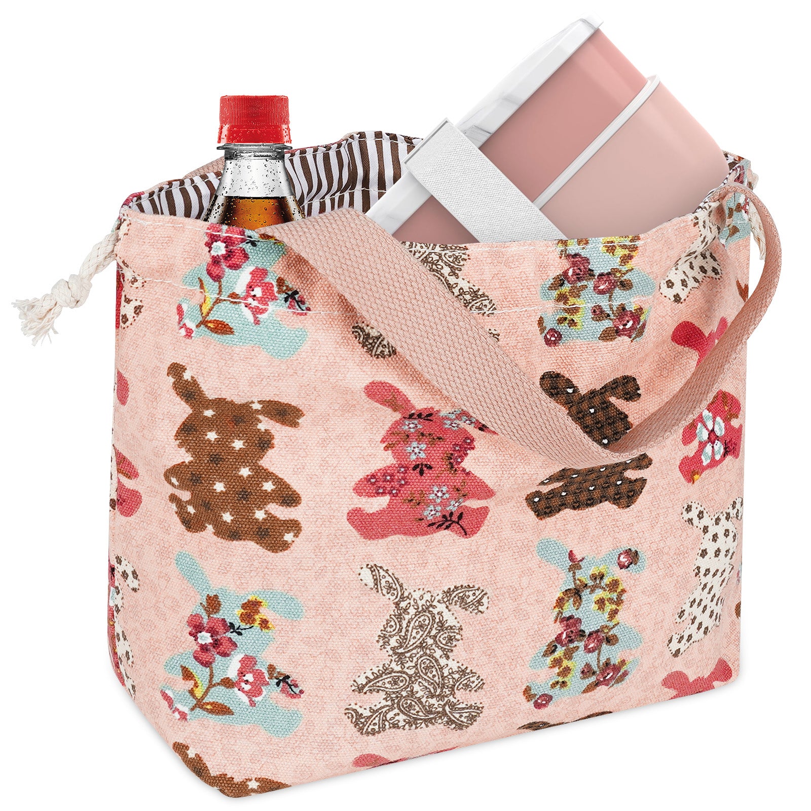 Linkidea Lunch Bag for Women, Portable Hand Held Insulation Lunch Bag, Small Lunch Bag for Travel Camp or Work, Compatible with ITERYN, ELLO, Bentoheaven, NaTraProw, Lunch Box (Pink)
