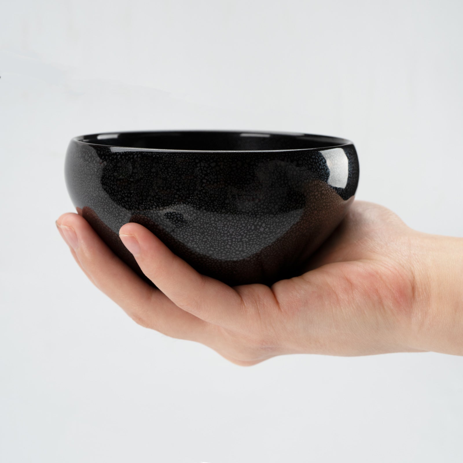 Linkieda Handcrafted Ceramic Shaving Bowl for Wet Shaving, Compatible with All Shaving Brushes, Unique Jian Zhan Glaze for Bathroom Use (Black)