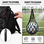 Linkidea 2 Pack Soccer Ball Mesh Bag, Breathable Nylon Soccer Ball Storage Bag, Holds 1 Ball Each (Fits Size 3, 4, 5 Balls), Sports Equipment & Training Bag (Black)