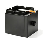 Linkidea Large Stainless Steel Outdoor Ashtray with Windproof Lid, Smokeless Cigarette Holder for Patio, Bar, Office and Home (Black)