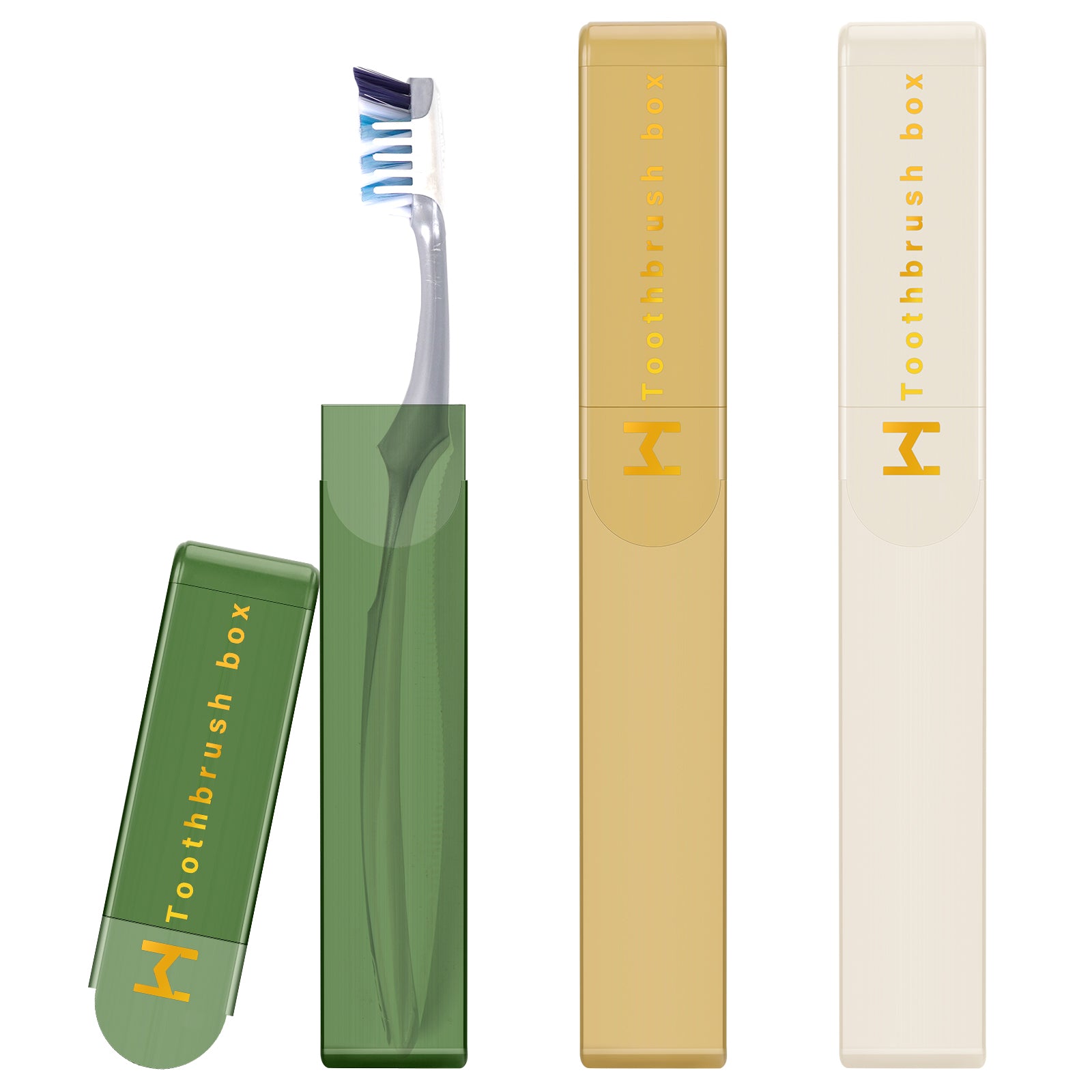 Linkidea 3 Pack Travel Toothbrush Case, Portable Plastic Toothbrush Holder with Drainage Holes, Toothbrush Container for Travel Camping Compatible with Colgate Extra Clean, Oral-B CrossAction