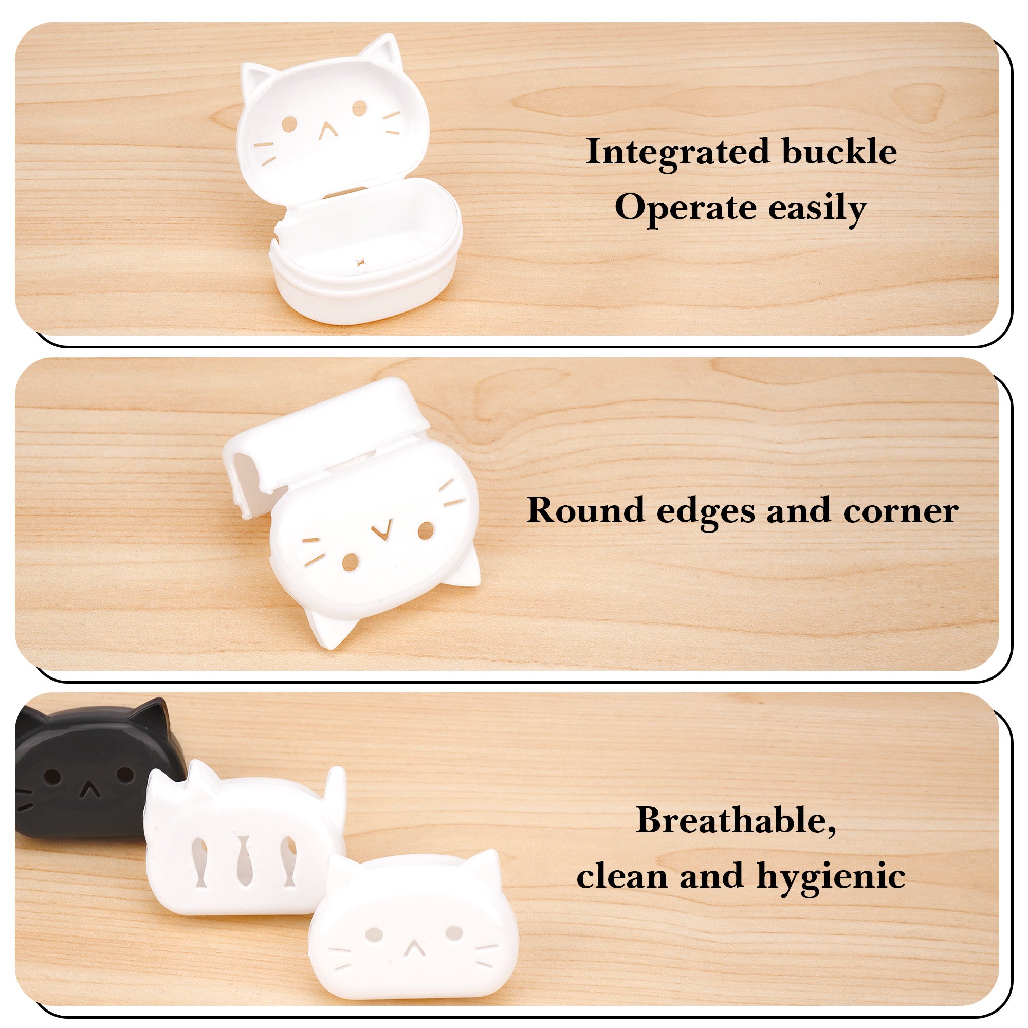 Linkidea 4 Pack Portable Toothbrush Head Cover Cap, Travel Protector Case for Kids Toothbrush, Compatible with Colgate, GUM, Brush Buddies (Black+White)