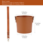 Linkidea Vegan Leather Tumbler Carrier With Strap Compatible with IRON FLASK Classic 24oz, Simple Modern Tumbler, Cup Sling Bag Holder, Shoulder Strap, Light Brown