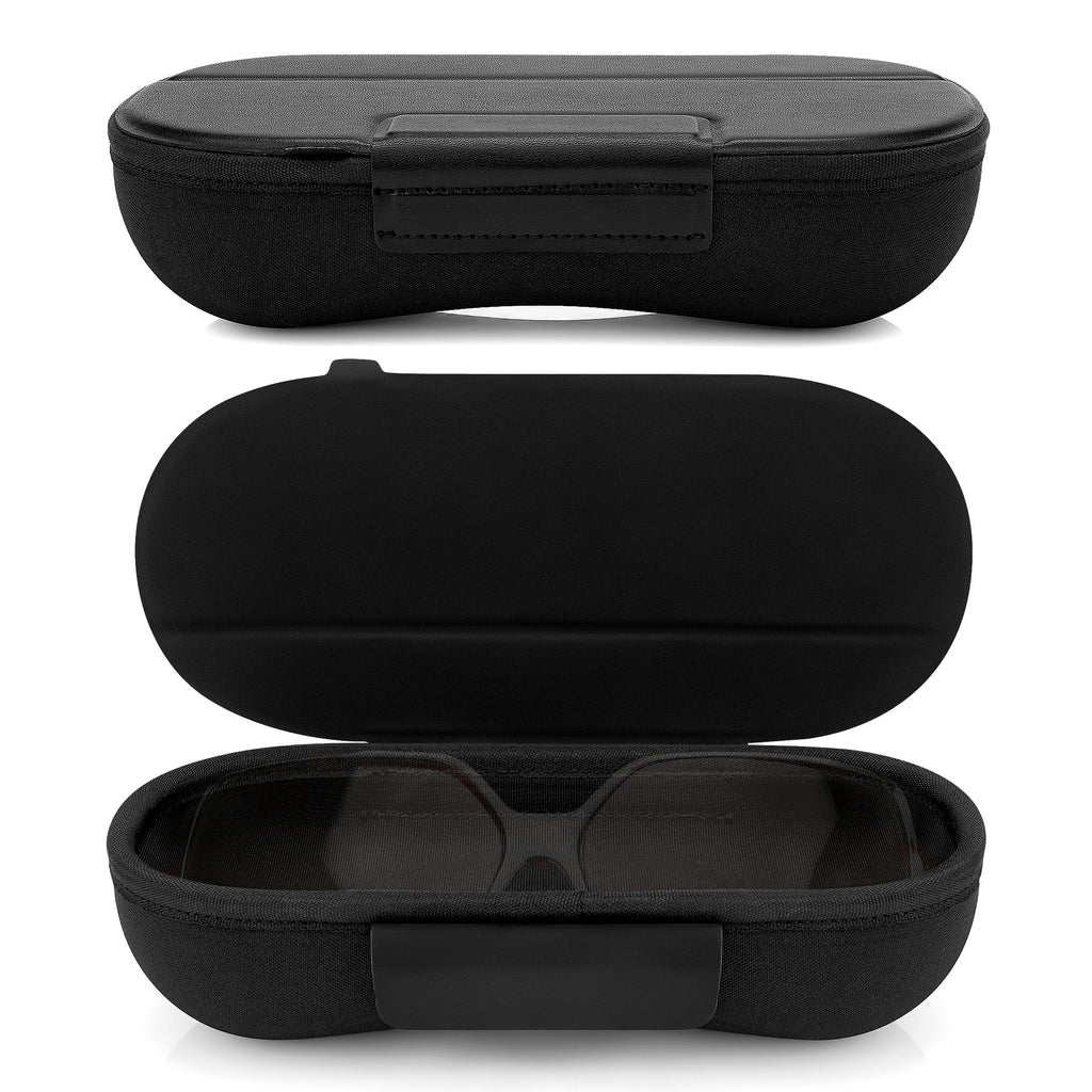 Extra Large Hard Shell Sunglasses Case, Travel Glasses Box EVA Shell with Folding Magnetic Cover, Sun Glasses Storage Organizer for Women Men (XXL / Black)