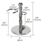 Linkidea Stainless Steel Razor Stand and Brush Holder with Non-Slip Base, Creative Bamboo Style Safety Shaver Organizer Compatible with Vikings Blade Chieftain, Odin (Grey)