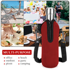 Linkidea Neoprene Water Bottle Carrier with Strap Compatible with S ORIGINAL, Koodee, MIRA 17oz Cola Shaped Bottle, Insulated Waterbottle Sling Bag Holder with Shoulder Strap, Red