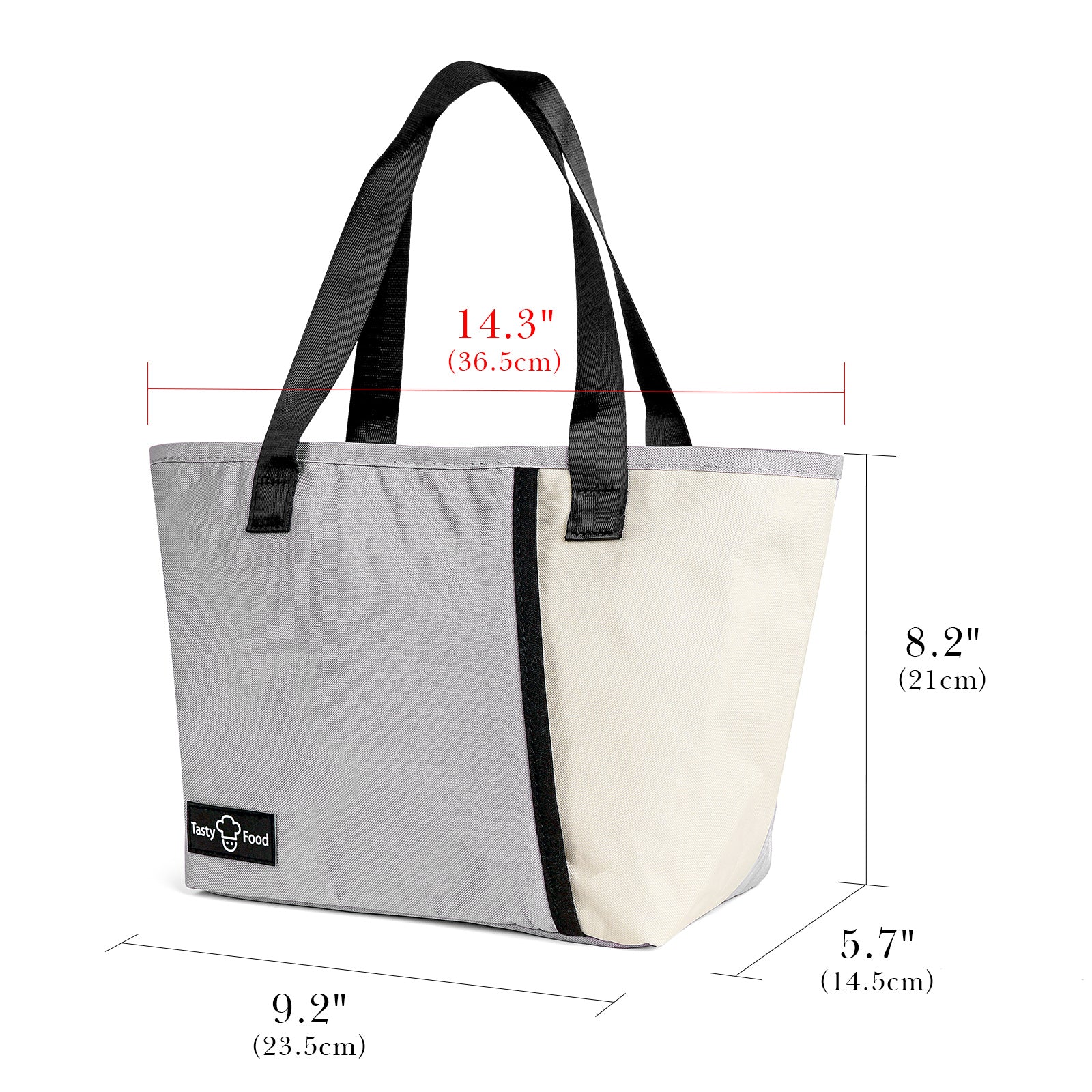 Linkidea Insulated Lunch Bag, Reusable Lunch Tote Bag with Zipper for Men & Women, Insulated Lunch Box Bag with Hand Strap Compatible with Bentogo, Iteryn, Bentoheaven, Ello, Natraprow (Grey)