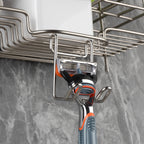 Linkidea Shower Caddy Shelf Hooks, Stainless Steel Wall Mounted Hanger Organizer for Loofah, Body Brush, Razor, Bath Sponge, Towel, Rust Resistant Bathroom Storage, Silver 4 Pack