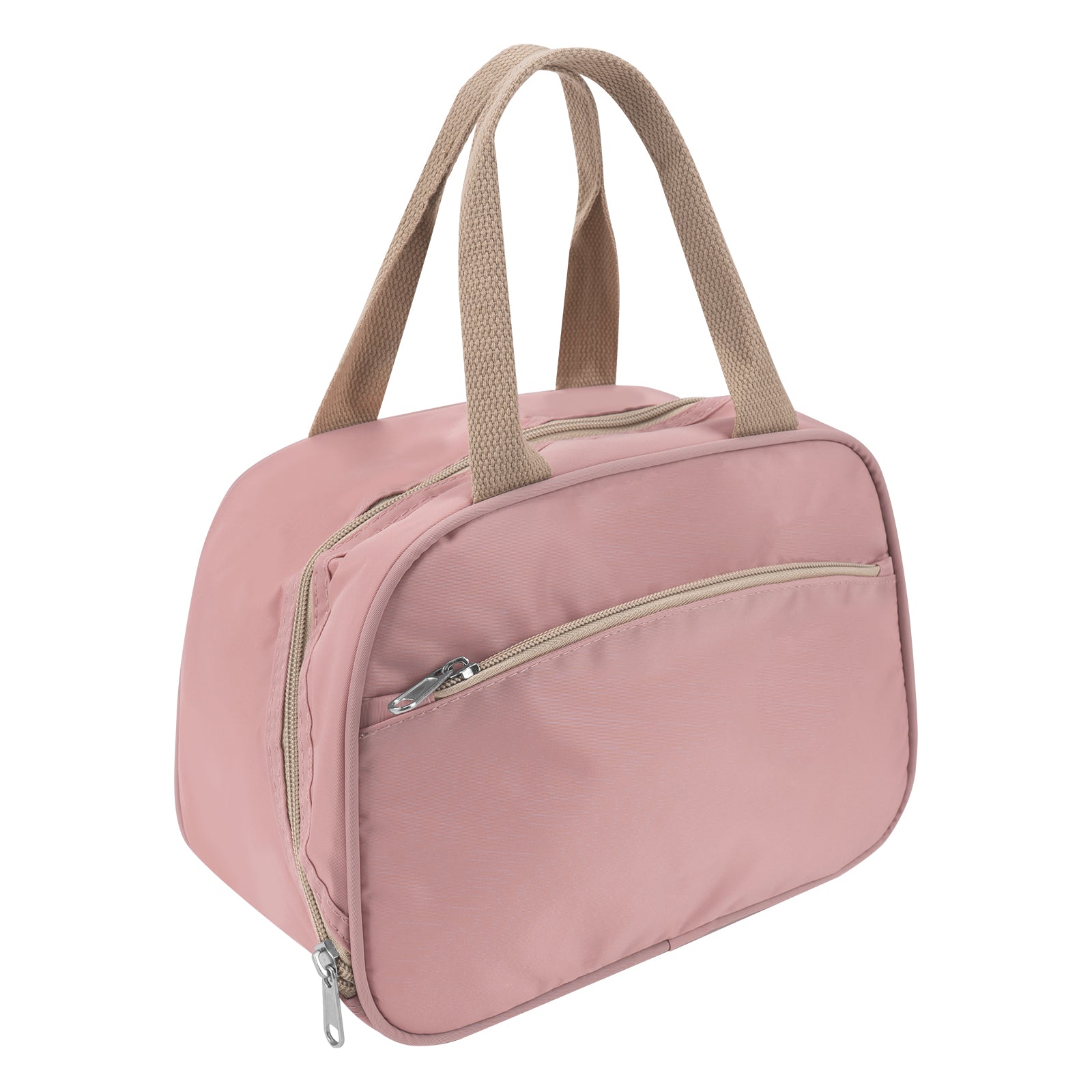 Linkidea Lunch Bag for Adult, Oxford Insulated Lunch Bag with Hand Strap, Large Capacity Lunch Tote Bag with Zipper Fits Daily Use, Compatible with Bentgo Classic, Amathley, Caperci (Pink)