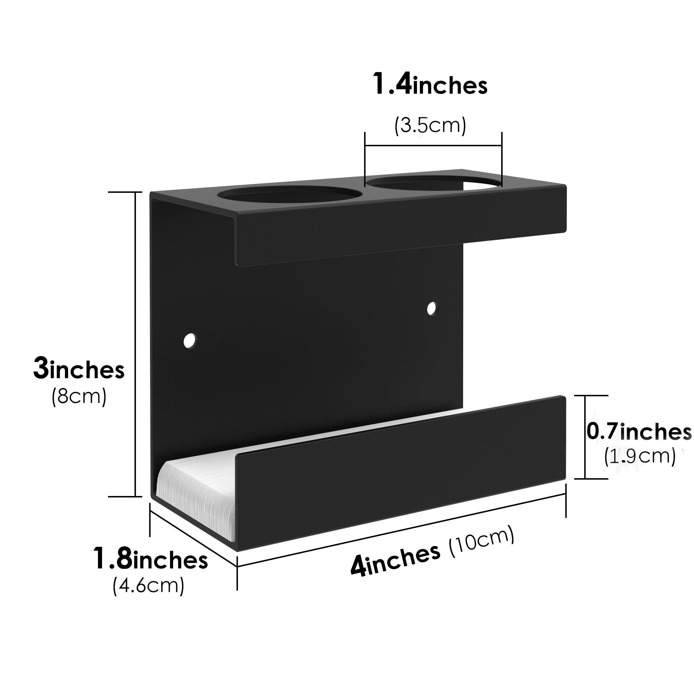Linkidea Wall Mount Electric Toothbrush Holder for Bathroom, 2 Slots Aluminum Alloy Power Toothbrush Hanger, Self Adhesive Wallmount Tooth Brush Organizer Compatible with Oral-B iO Series (Black)