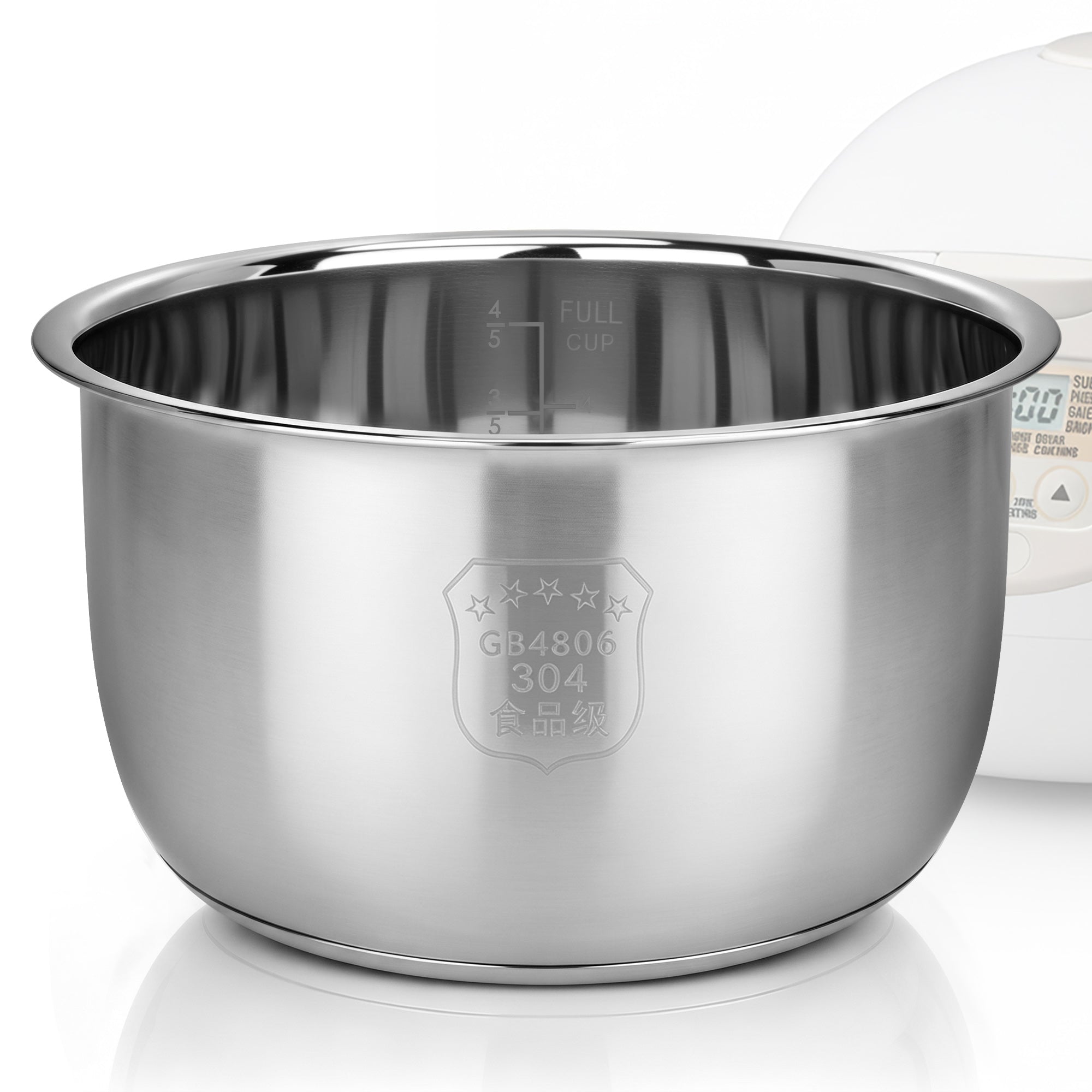 Linkidea Rice Cooker Stainless Steel Inner Pot Compatible with Zojirushi NS-WAC10, NS-TGC10, AROMA ARC-6106, Dishwasher Safe, No Coating Replacement Bowl