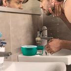 Linkidea Plastic Shaving Soap Bowl with Non-slip Handle, Wide Mouth, Large Capacity, Easier to Lather Ridges, Wet Razor Shave Cream Bowl for Men (Green)