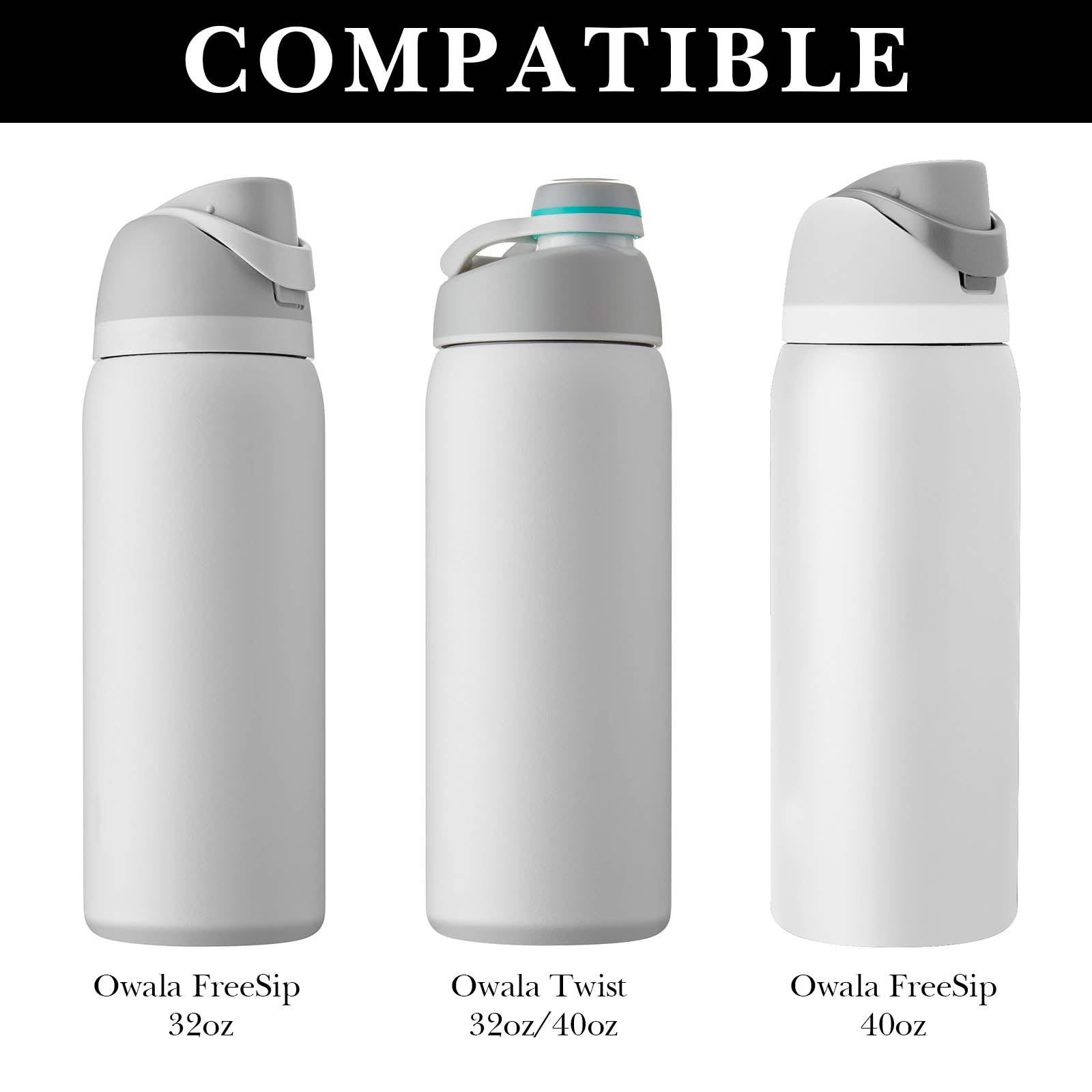 Linkidea 6 Pack Water Bottle Bottom Pad Compatible with Owala FreeSip 32oz/40oz, Twist 32oz/40oz, Flip 32oz/40oz, Silicone Anti-Slip Waterbottle Base Silencer Protector