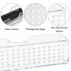 Linkidea Acrylic Electric Toothbrush Holder with Diatomite Drying Stone, Bathroom Drawer Organizer with Drainage Hole, Compatible with Philips Sonicare, Oral-B CrossAction (Transparent)