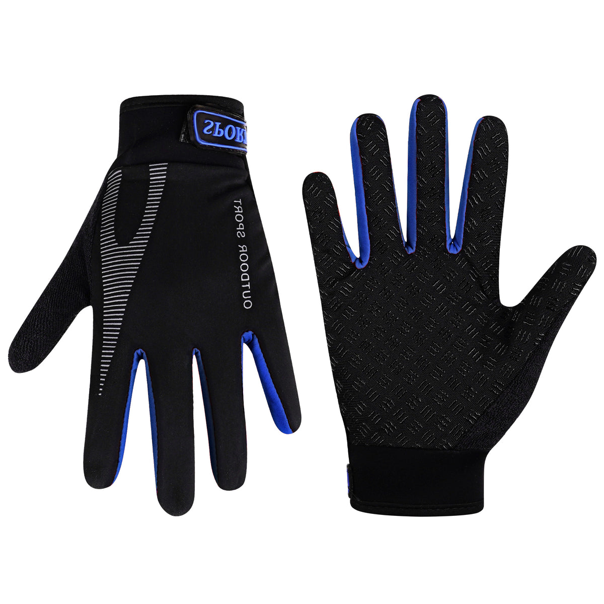 Linkidea Kids Winter Running Gloves, Adjustable Compression Gloves with Anti-Slip Grip Fits Kids Youth, Breathable Soccer Accessories Compatible Touchscreen (Blue, M)