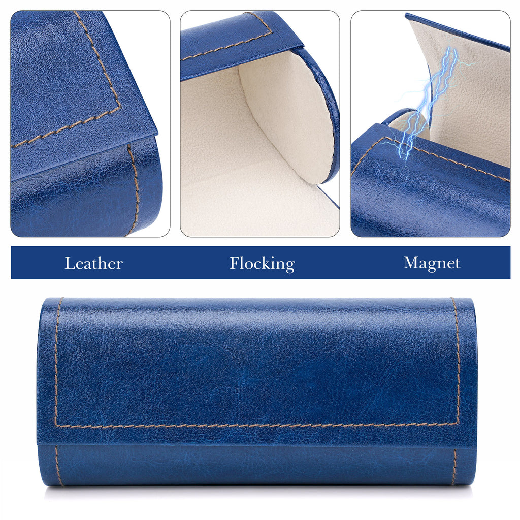 Extra Large Hard Shell Sunglasses Case, Oversized Sun Glasses Storage Organizer Compatible with RayBan RB8097 RB8089 RB4098 Persol PO3352S PO3328S PO3311S (XL / Blue)