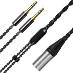 Linkidea Upgrade 6N Audio Cable for HIFIMAN Edition XS, SUNDARA, Arya, HE400SE, Ananda, Denon AH-D7200 Headphones, 4-Pin XLR to Dual 3.5mm Male Replacement Headphones Cord (4.9ft/1.5m)